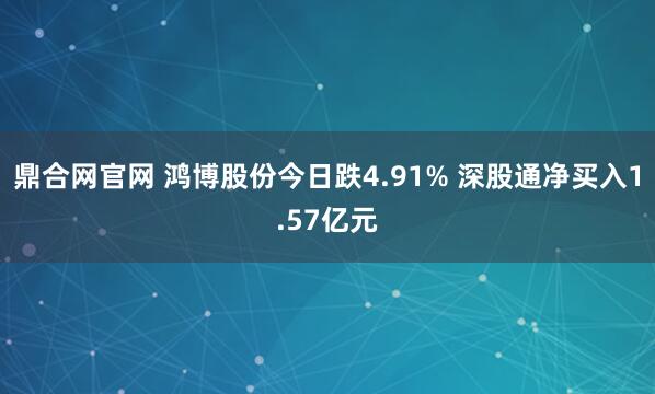 鼎合网官网 鸿博股份今日跌4.91% 深股通净买入1.57亿元