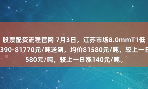 股票配资流程官网 7月3日，江苏市场8.0mmT1低氧铜杆报价81390-81770元/吨送到，均价81580元/吨，较上一日涨140元/吨。